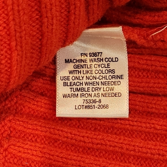 Liz Claiborne Women's Sweater Cardigan Full Zip Cable Knit Sleeves Orange Size M - Picture 9 of 9
